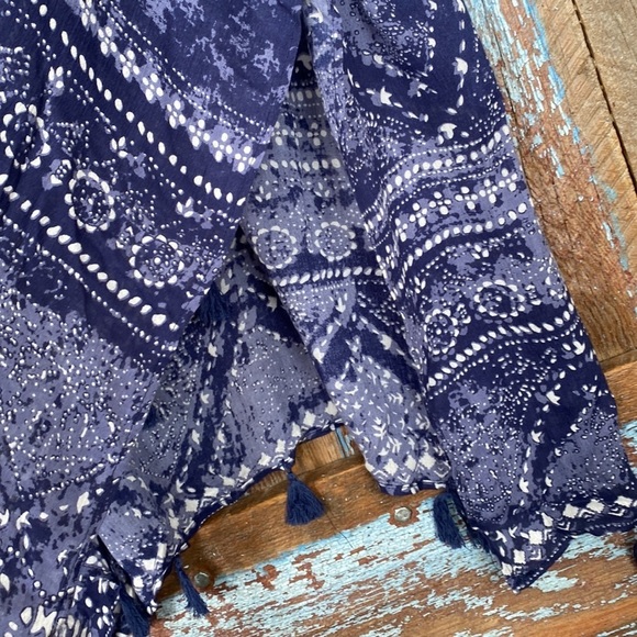 Ultra Pink Blue Boho Kimono Top Festival Western Size 1X - Picture 4 of 6